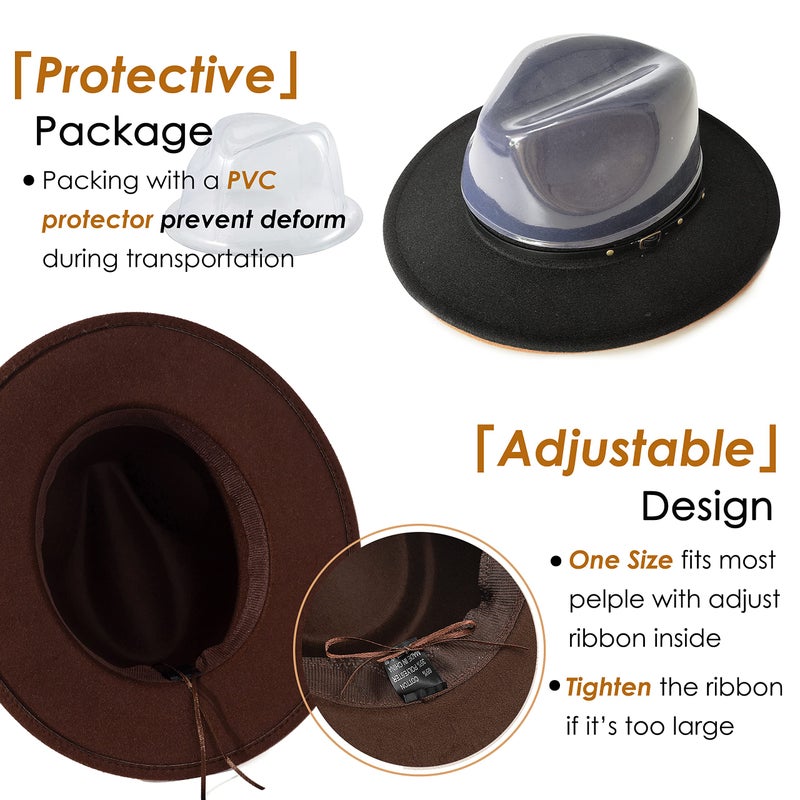 Lisianthus Women Belt Buckle Fedora Hat Coffee - Image 5